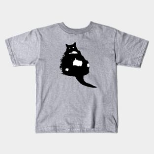 Ink-blot Black Cat Kids T-Shirt